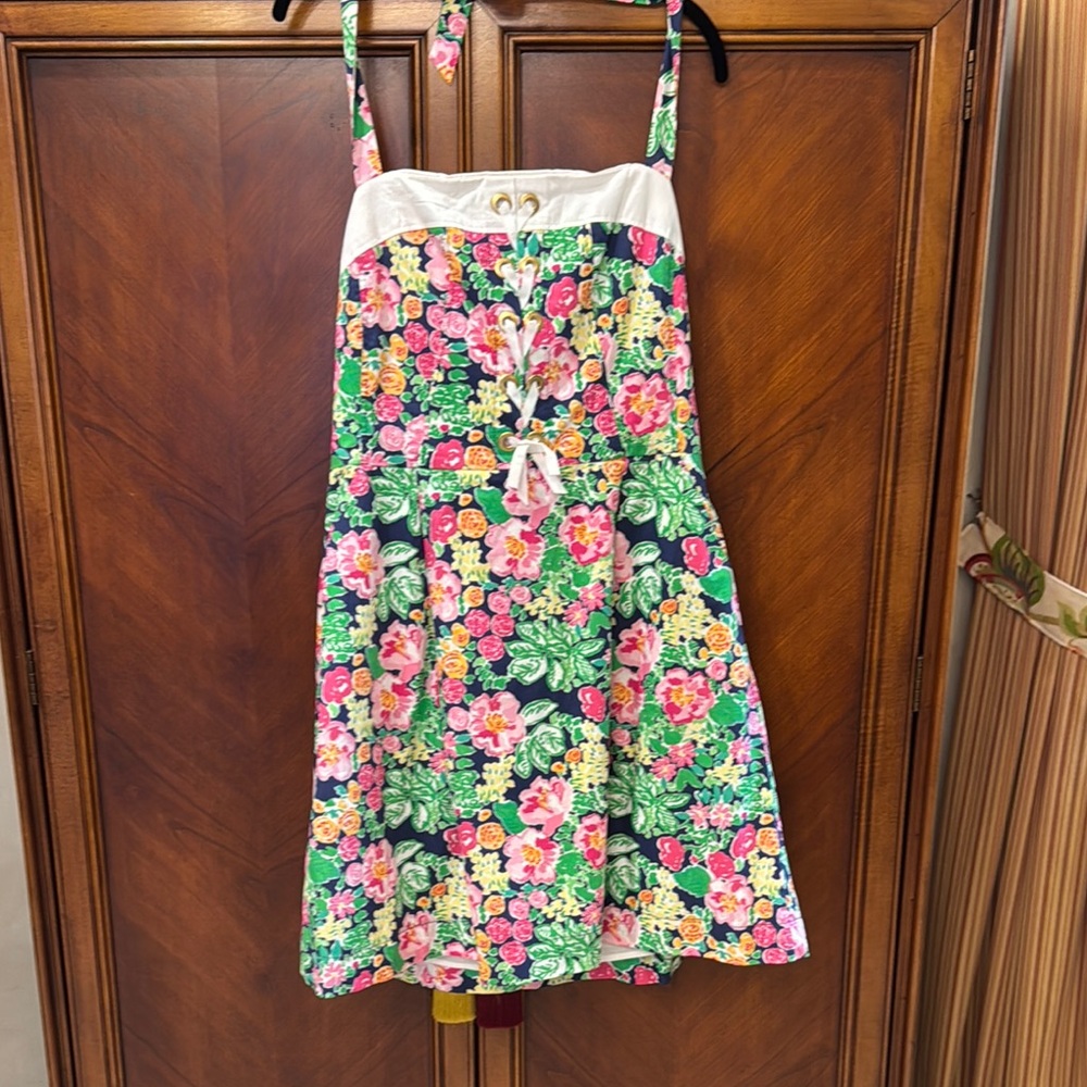 Lilly Pulitzer  Sundress with Pink and Green Pattern size 12